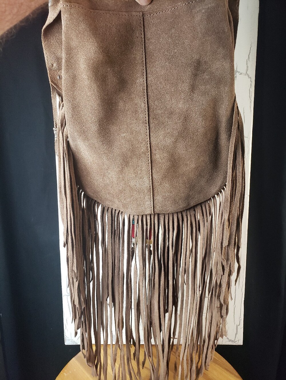 NEW Genuine Suede Leather Fringe Crossbody Bag - NWT - Picture 12 of 15